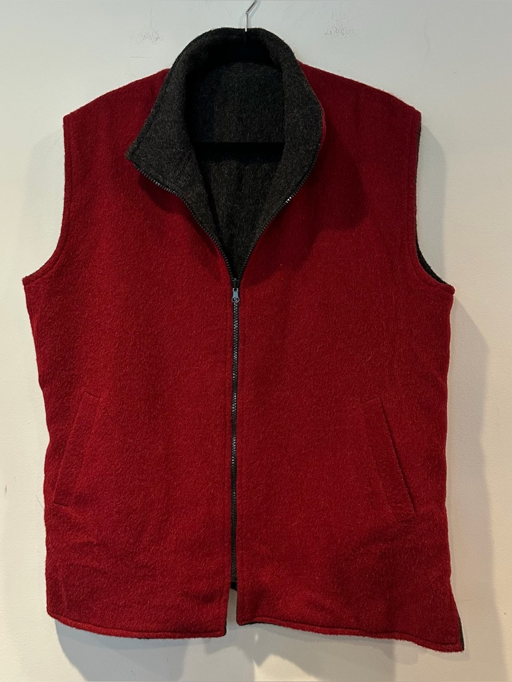 Peruvian Link Alpaca Collection Women's Red Wool Blend Zip Vest